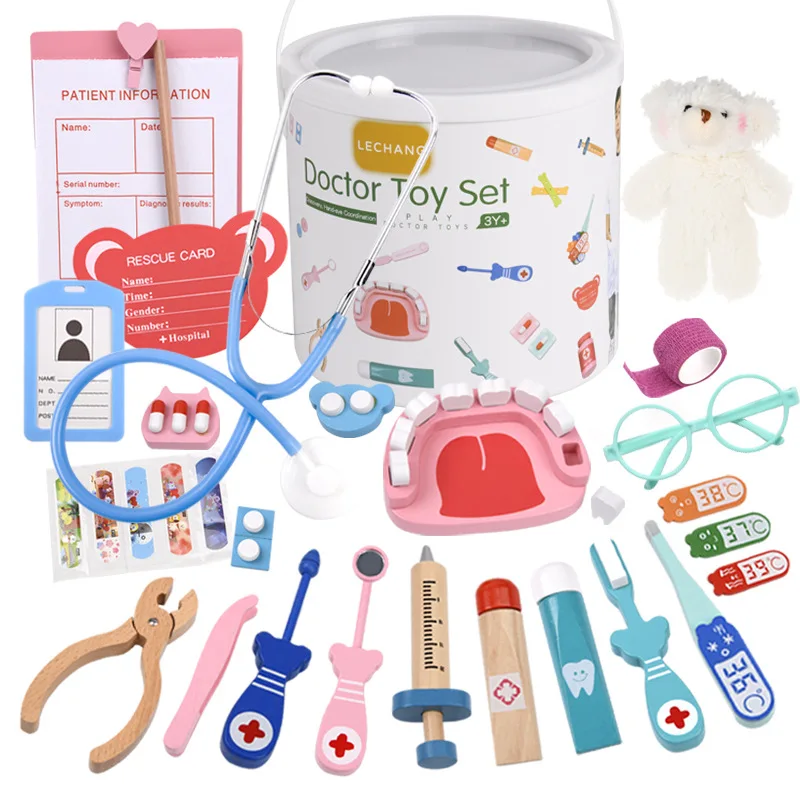 Kids Doctor Education - Wooden Pretend Play Doctor Set Educational