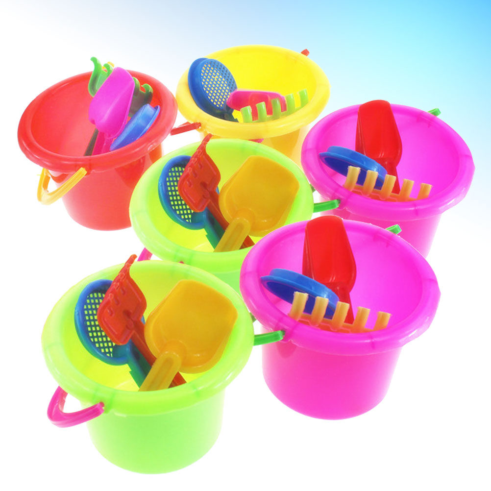 6Sets Beach Bucket Set Plastic - Kids Outdoor Education recension och pris