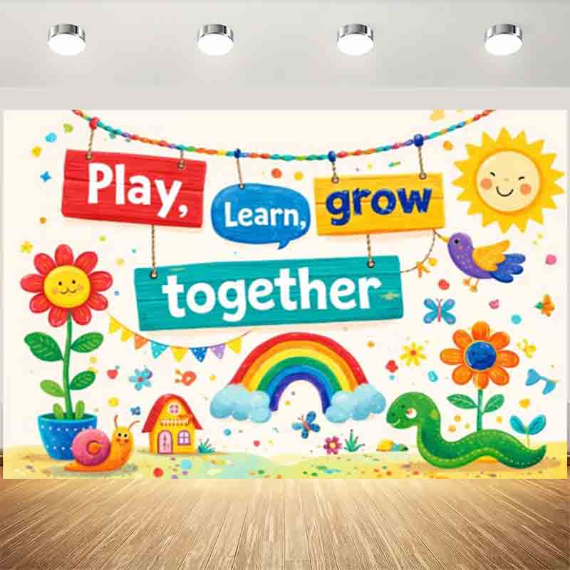 Play Learn Grow Together Photo - Kids Education Banner recension och pris