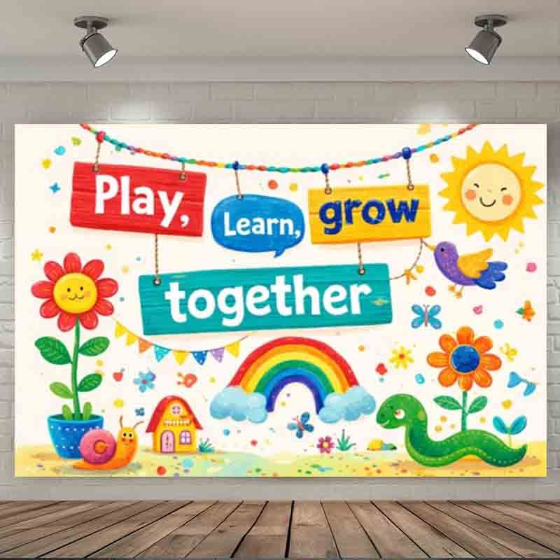 Play Learn Grow Together Photo - Kids Education Banner recension och pris