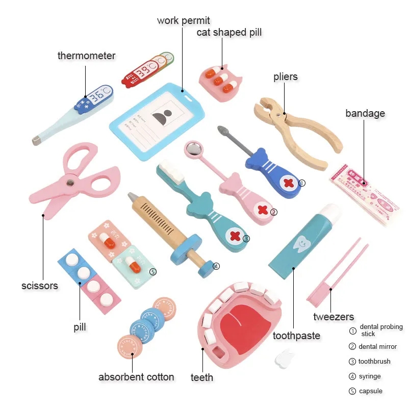 Wooden Pretend Play Doctor Edu - Kids Doctor Education recension och pris