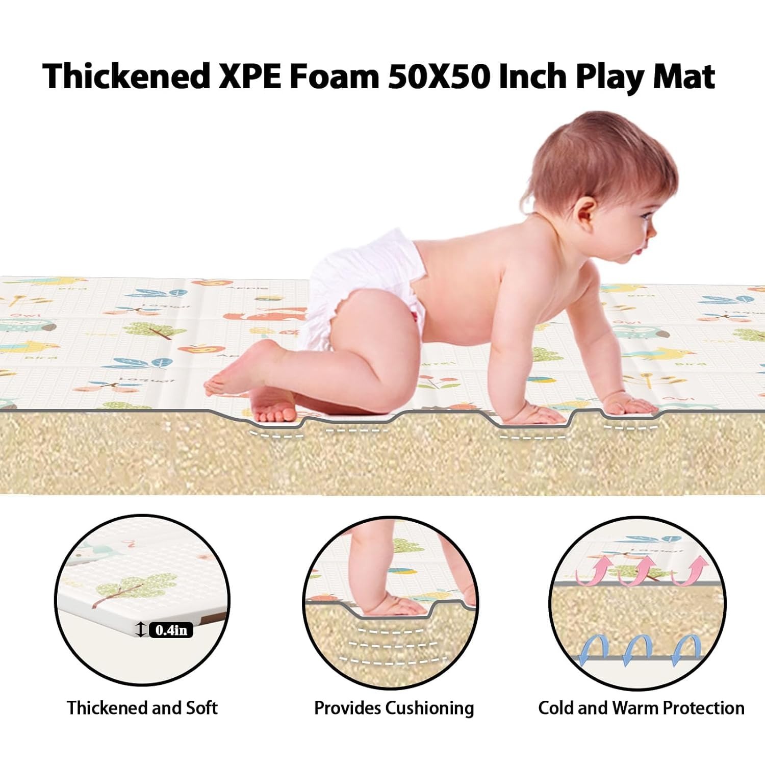 Foldable Baby Play Mat Childre - Kids Education Rug recension och pris